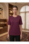 Relaxed Fit Short Sleeve Mom Blouse - 2