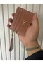 Women's Stylish Card Holder with Bow Detail, Convenient Holder with Money Compartment in the Middle and 6 Card Holder Compartments (Length 8 cm Width 10 cm)