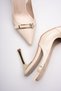 Luke Women's Beige Buckle Heeled Shoes - 2