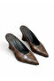 Women's Slippers Brown Pointed Toe Wedge Heel New Season D4317 - 6
