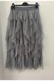 Authentic Women's Loose Gray Linen Tulle Skirt - 3