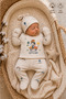 Baby Boy Newborn Organic 100% Cotton Car Patterned 5-Piece Hospital Discharge Set Minimal Natural Style - 2