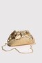 Gold Women's Croco Patterned Metallic Leather Clutch Evening Dress Bag - 4