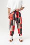 Pumpkin Color Pleated Shalwar with Elastic Waist and Cuffs