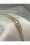 Golden Baguette Center Double Tennis Bracelet with Stone in the Center - Golden Baguette Center Double Tennis Bracelet - 5