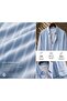 Tensel Iron-Free, Thin Light Textured Fabric, Striped Draped Half-Oversize Summer Men's Shirt - 2