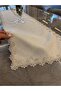 Royal Emerald Lace Detailed Gold Glitter Ecru Runner - 3