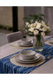 American Service, New Season 6-Piece Stone Color Supla and Runner Cover Set with Wavy Lines - 3