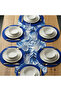 American Service, New Season 6-Piece Cobalt blue Colorful Supla and Runner Cover Exotic Set - 2