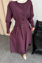 Valeno Model Coupra Model Fabric Belt Detailed Dress - 7