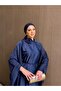Collar Rose Detailed Bat Sleeve Satin Dress - 3