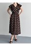 Women's Polka Dot Midi Dress V-Neck Elastic Waist Stylish Casual Summer Dress - 5