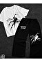 Unisex Women's Men's Spider Print Oversized Tshirt and Baggy Sweatpants - Summer Two-Piece Tracksuit Set