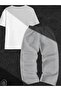 Unisex Women's Men's Cross Deisgn Mix Printed Oversize Tshirt and Baggy Sweatpants - Summer Two-Piece Tracksuit Set - 2