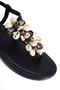 6174 Women's Sea Shell Flip-Flop Sandals Black-2 - 3