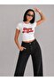 Women's White Color Printed Basic Slim Fit T-Shirt - 4