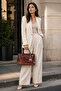 Brown Elegant Textured Women's Hand and Shoulder Bag with Metal Accessories Stylish Design Suitable for Daily Use - 3