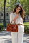 Taba Elegant Textured Women's Hand and Shoulder Bag with Metal Accessories, Stylish Design, Suitable for Daily Use - 4