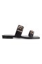 Women's Trok and Buckle Detailed Slippers 6330 Black-2 - 2