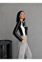Women's Contrast Detailed Slim Fit Long Sleeve Crop Blouse - 4