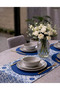 American Service, New Season 6-Piece Cobalt Blue Color Supla and Runner Cover Blue Hexagonal Set - 3