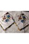 Brand Handcrafted Needle Embroidered Writing 100% Cotton Muslin – 4 Sides Embroidered Elegant Headscarf 100X100 cm - 8