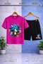Children's Snic Half Fist Printed Crew Neck T-Shirt - Shorts Set