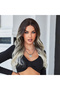 Dark Chestnut Ombre/ Auburn White Platinum Highlighted Tulle Wig - 5