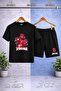 Children's Orumcekman 3Lu Head White Tvl Printed Crew Neck 3L T-Shirt - Shorts Set - 2