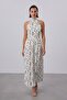 Polka Dot Halter Neck Backless Maxi Dress Av1599 - 3