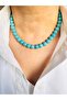 Turquoise 10 mm Turquoise Natural Stone Necklace 44 cm