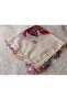 Brand Handcrafted Needle Embroidered Writing 100% Cotton Muslin – 4 Sides Embroidered Elegant Headscarf 100X100 cm - 4