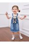 Baby Girl Children's Denim Salopet Dress with Teddy Bear Detail, Stylish, Comfortable, Daily, Festive - 4