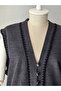 Plus Size Boat Neck Buttoned Pocketed Knitwear Vest Women's Daily Comfortable Stylish Design - 4