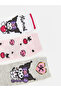 Two Mt Shop Quality Lcw Kids White Patterned Girls' Booties Socks - 2