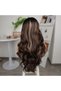 Dark Chestnut Honeycomb Luminous Fiber Sen Wide Wave Tulle Wig - 4