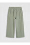 Lcw Kids Khaki Textured Girls' Capri Pants