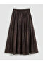 Özmarka New Season Elastic Waist Patterned Flared Skirt - 5