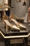Women's 7 cm Gold Ankle Strap Evening Dress Shoes - 5