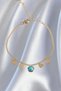 316L Steel Gold Color Minimal Heart Blue Stone Detailed Bracelet - 2