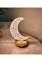 Crystal Crescent Moon LED Table Lamp with Gold Accent Base 18cm Decorative Night Light - 4