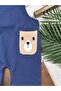 Salopet Teddy Bear Printed Hat and Snap-On Shoulder Strap Badi Summer Baby Boy Set - 2