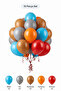 Robot Themed Balloon Set Caramel Blue 15 Pieces Boy's Birthday Party Decoration
