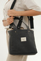 Dark/Black Waxed Canvas with Gold Staple Detail & Strap with Gold Staple Detail (Width:28 Length:25) - 4