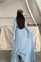Openwork Maxi Length Buttoned V-Neck Summer Dress Av3712 - 6