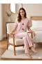 Summer Camisole Plaid Cherry Patterned Women's Lycra Pajama Set