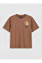 Brown Crew Neck Lion King Printed Boys' T-Shirt - 2