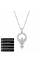 Gift Clover Figured Pink Stone 316L Stainless Steel Necklace