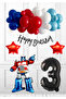 Robot Car Set - Transformers Car Man's Day Set - Transformers Balloon Blue Red Balloon 1 Year Old