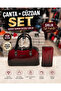 Women's Burgundy Patent Leather Bag Wallet Set Stylish Combination Handbag Set